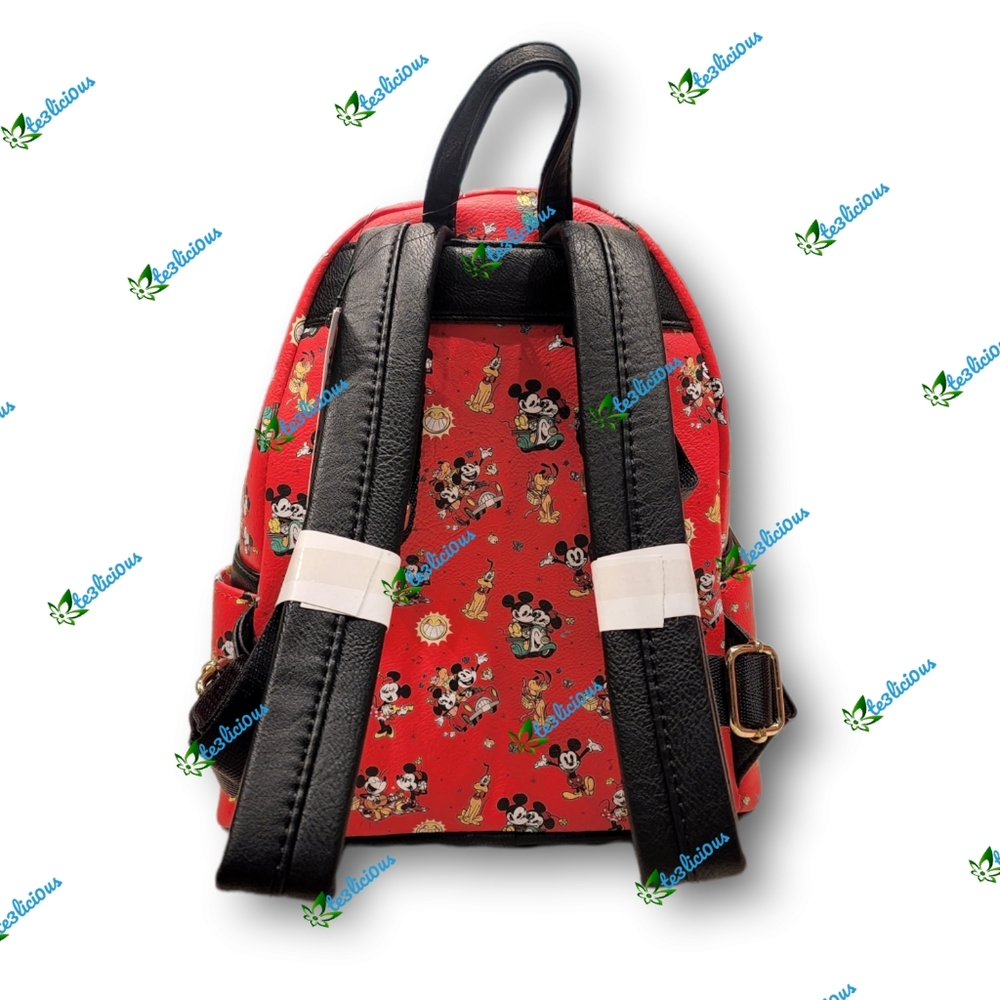 DISNEY PARKS LOUNGEFLY RETRO MINNIE MICKEY PLUTO BACKPACK - Picture 7 of 8